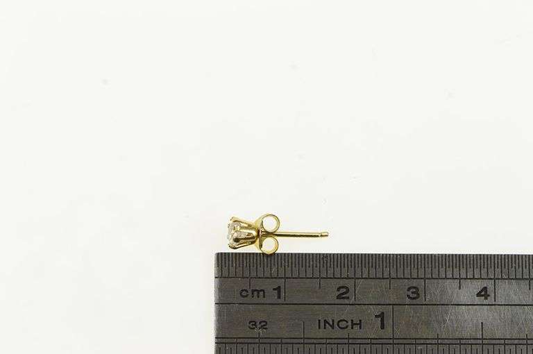 18K Yellow Gold Solitaire Classic Vintage Single Stud Earring