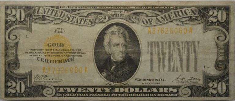 Series 1928 $20 Gold Certificate FR.2402