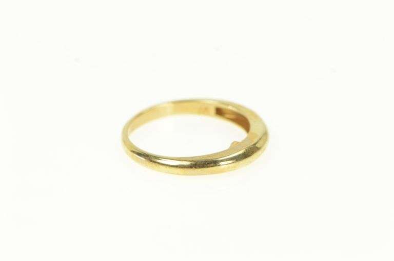 14K Yellow Gold 3.0mm Classic Simple Rounded Wedding Band Ring