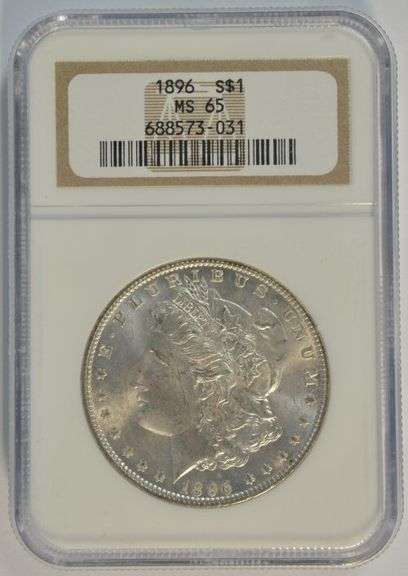 Better date Gem BU 1896 Morgan Silver Dollar. NGC MS65