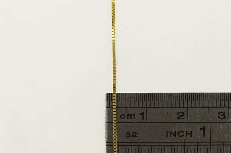 10K Yellow Gold 0.8mm Box Link Classic Simple Square Chain Necklace