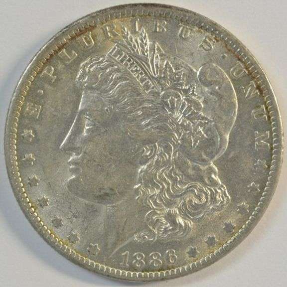 Great, lustrous nearly BU 1886-O Morgan Silver Dollar. Key date