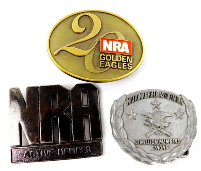 3 National Rifle Association Belt Buckles