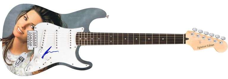 Shania Twain Autographed Signed 1/1 Custom Graphics Photo Guitar