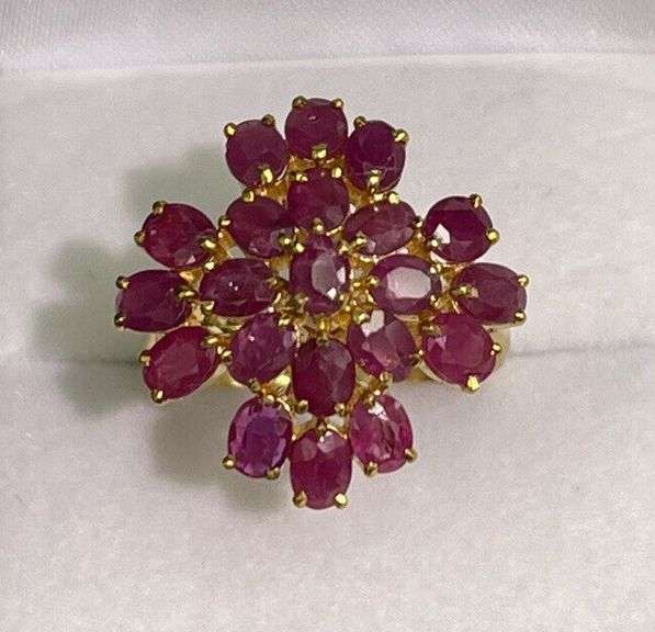 14KT SOLID YELLOW GOLD & RUBY COCKTAIL RING