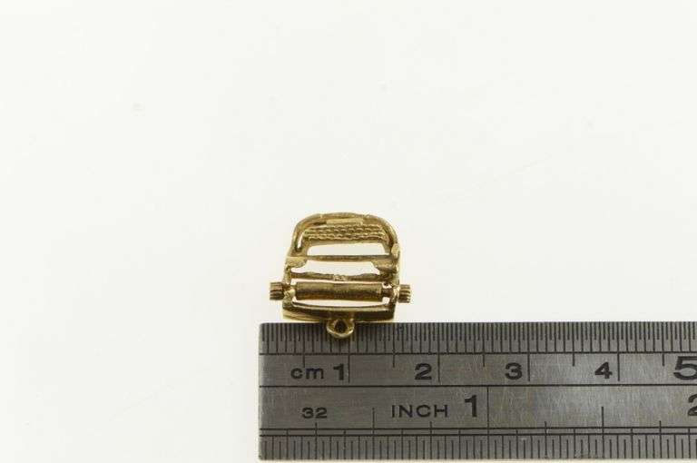 14K Yellow Gold Articulated Typewriter Author Journalism Charm/Pendant