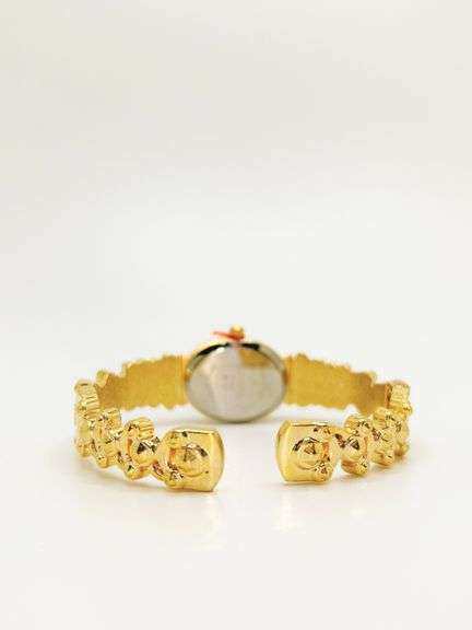 Ladies Geneva & Gemstone Watch, 18kt Yellow GP Cuff