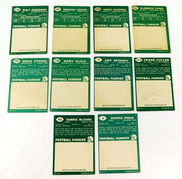 10 Topps 1960 Football Cards