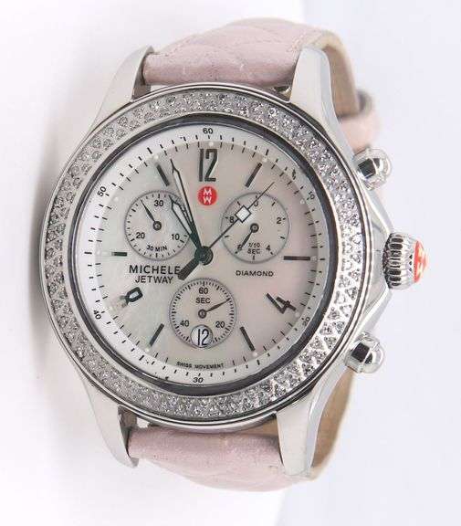 Michele Jetway Chronograph Watch with Diamonds