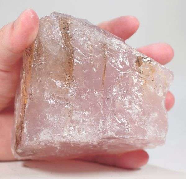 Huge! 4,717ct uncut powder pink Rose Quartz