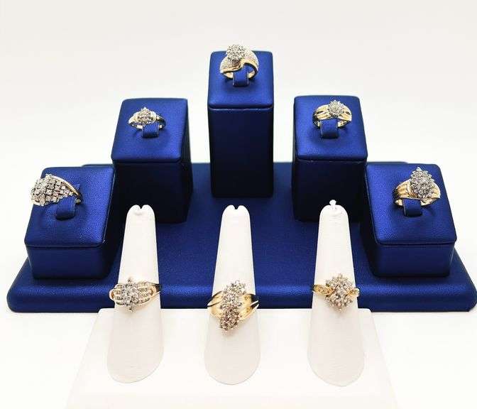 8 Beautiful 10k Solid Gold Diamond Rings!
