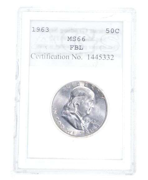 MS66 FBL 1963 Franklin Half Dollar - Graded AGS
