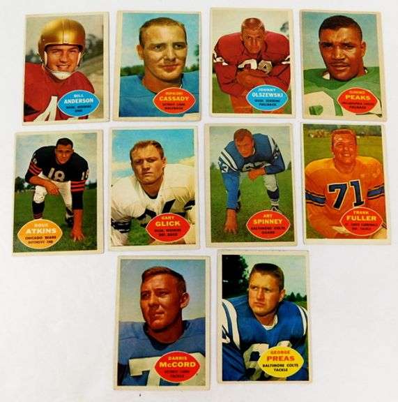 10 Topps 1960 Football Cards