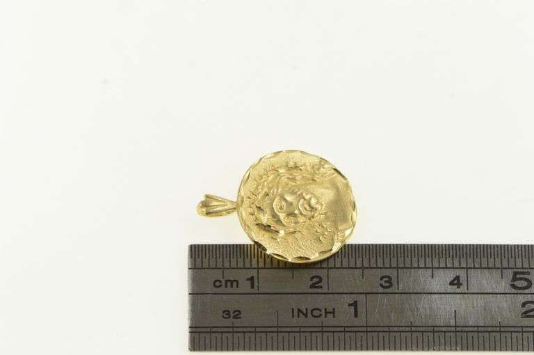 14K Yellow Gold Christ Crown of Thorns Satin Finish Charm/Pendant