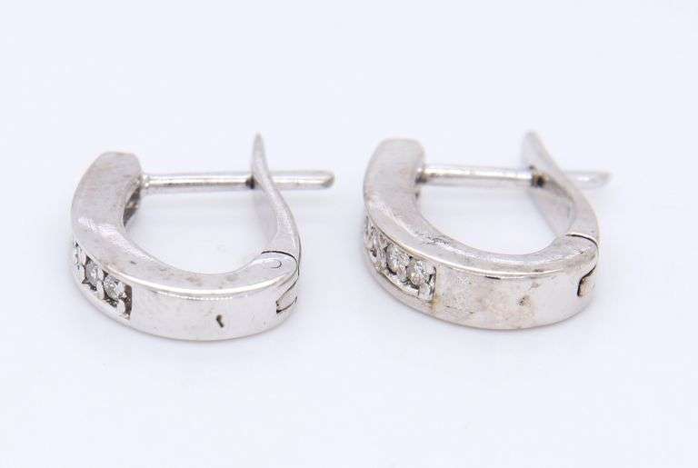 Brilliant White Gold Diamond Hoop Earrings