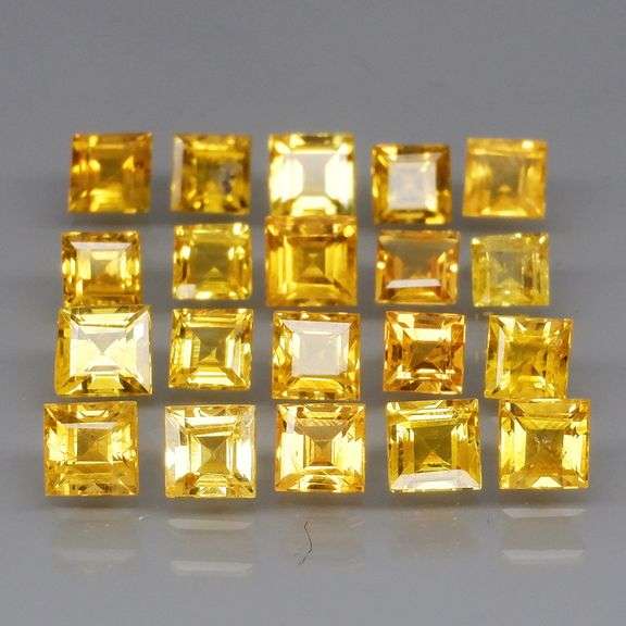 Fantastic 4.44ct square cut yellow Sapphire set