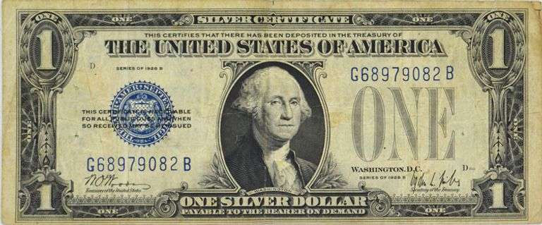 Series 1928 B Funnyback Silver Certificate