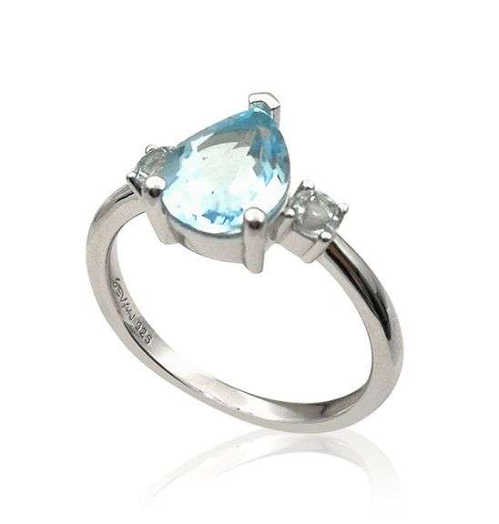 'AURORA" Simplicity Blue topaz ring