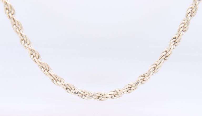 Italian 925 Sterling Silver Rope Chain Necklace