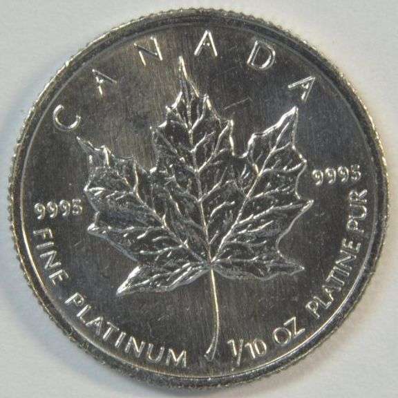 Gem BU 1988 Canada Pure .9995 $5 Platinum Maple Leaf