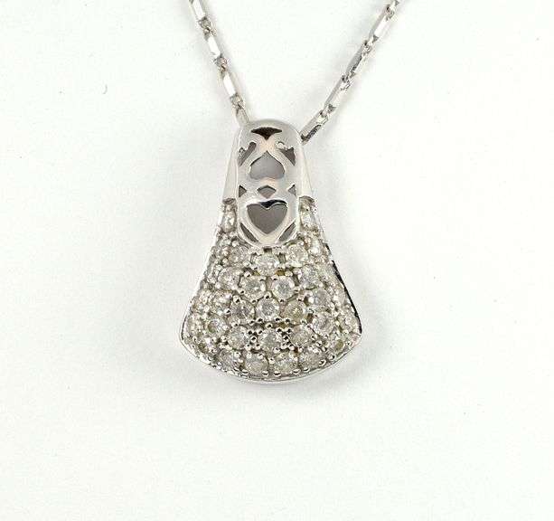White Gold Diamond Cluster Pendant