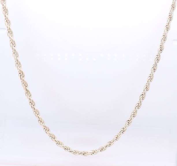 Italian 925 Sterling Silver Rope Chain Necklace