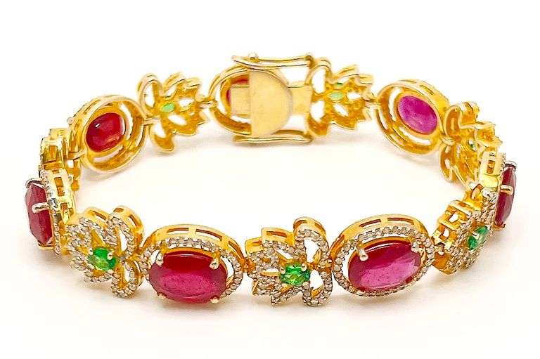 RUBY, EMERALD, & DIAMOND BRACELET