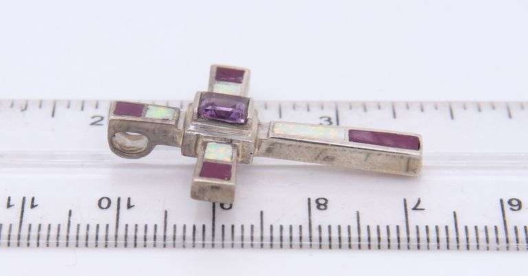 925 Sterling Silver Lot of 2 Cross Pendants