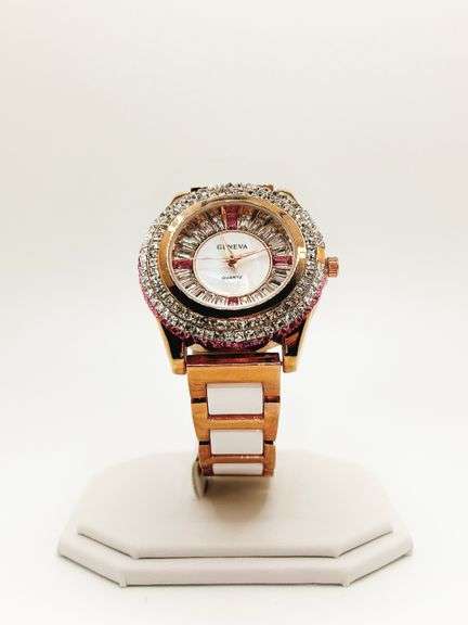Gorgeous Ceramic and Gemstone Geneva Watch