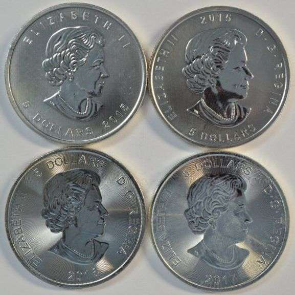 4 Diff. Royal Canadian Mint Wildlife Series 1 oz pure Silver coins