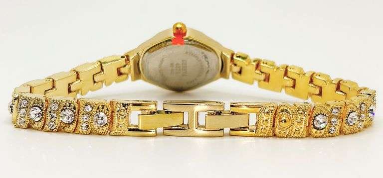 Ladies Geneva & Gemstone Watch, 18kt Yellow Gold Plated