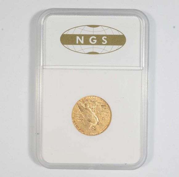 MS63 1911-S $5 Indian Head Gold Half Eagle - Graded NGS