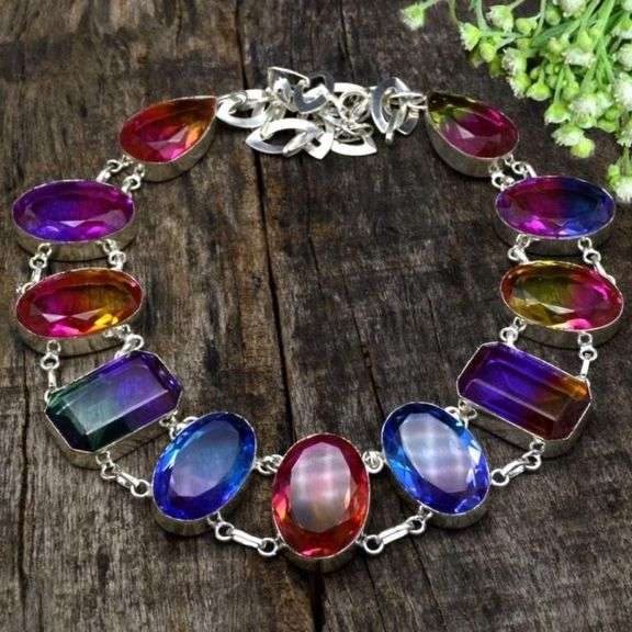 Gorgeous Multi Color Lab Ametrine Necklace.
