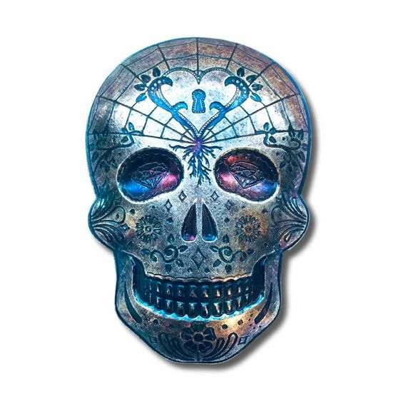 10 oz .999 Fine Silver Sugar Skull
