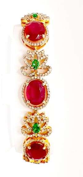 RUBY, EMERALD, & DIAMOND BRACELET