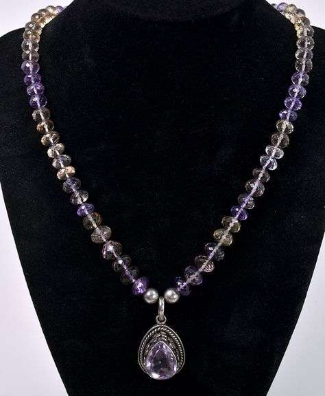 Amethyst Pendant with Amethyst Beads In Sterling Silver