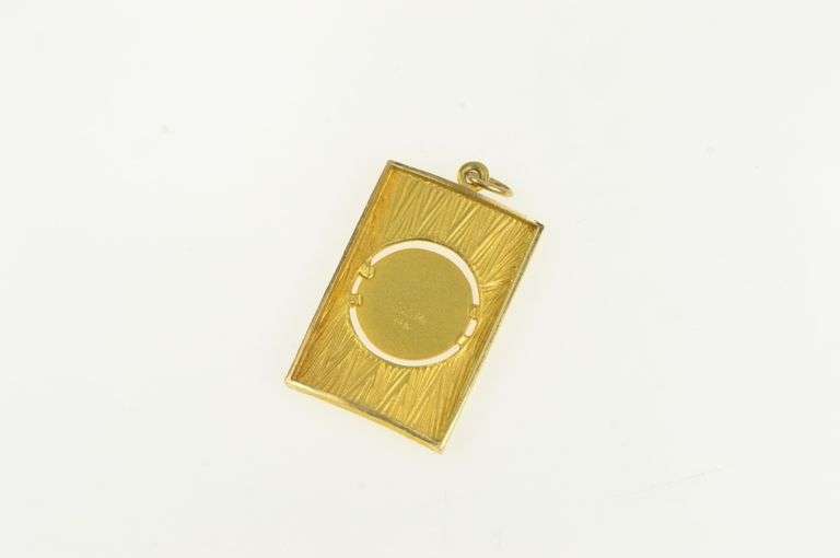 14K Yellow Gold Libra Astrology Zodiac Sign Squared Vintage Pendant