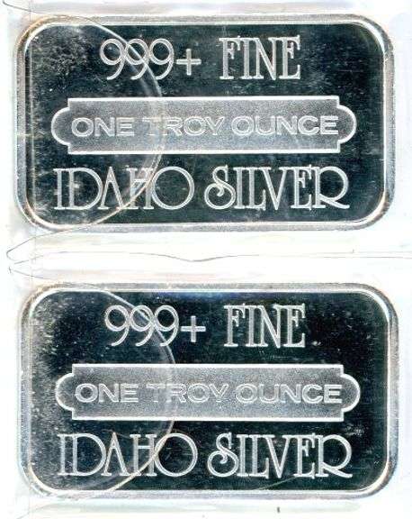 2 One Ounce .999 Pure Silver Bars