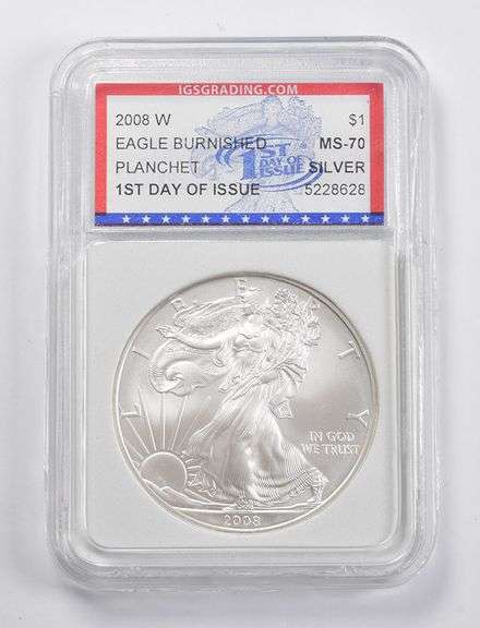 2008-W American Silver Burnished Eagle Planchet FDOI