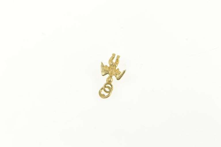 14K Yellow Gold 3D Cherub Baby Guardian Angel Protection Charm/Pendant