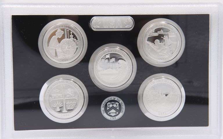 2019 & 2020 America the Beautiful Quarters Silver Proof Set With COA and Box