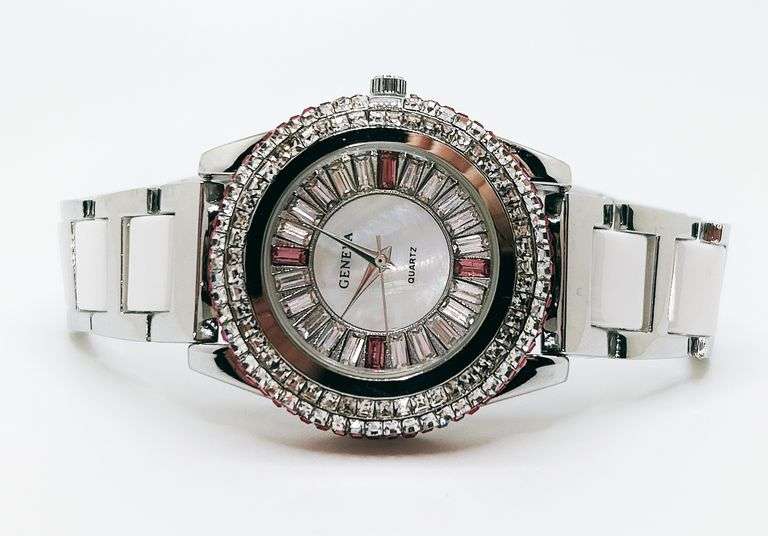 Gorgeous Ceramic and Gemstone Geneva Watch