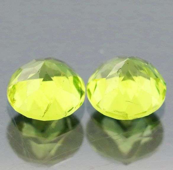 Lime green 2.00ct Peridot pair
