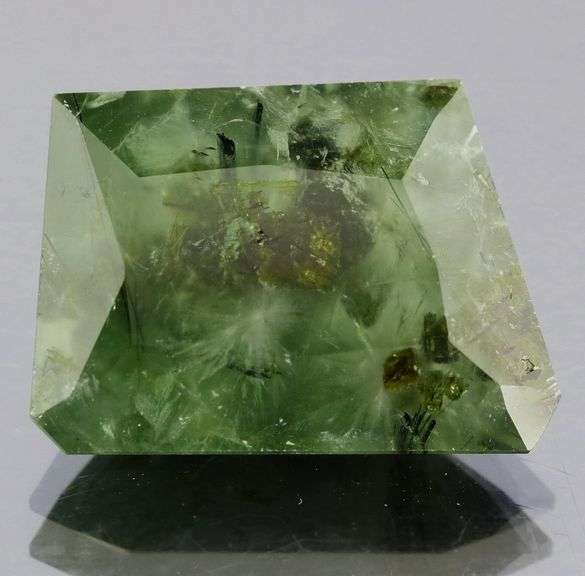 Unique 30.19ct heavily rutilated Prehnite