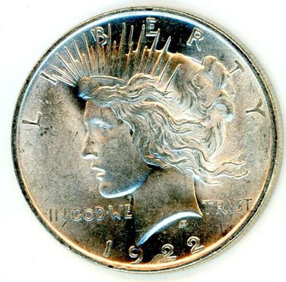 AU/Unc Peace Silver Dollar from 1922