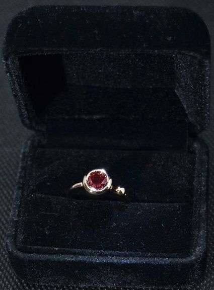 14 Kt Rose Gold Plated Lab Created Red Ruby Ring