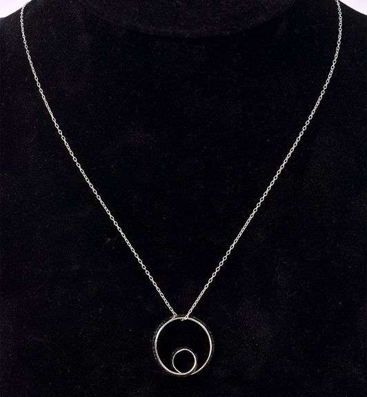 Circle Pendant Necklace In Sterling Silver