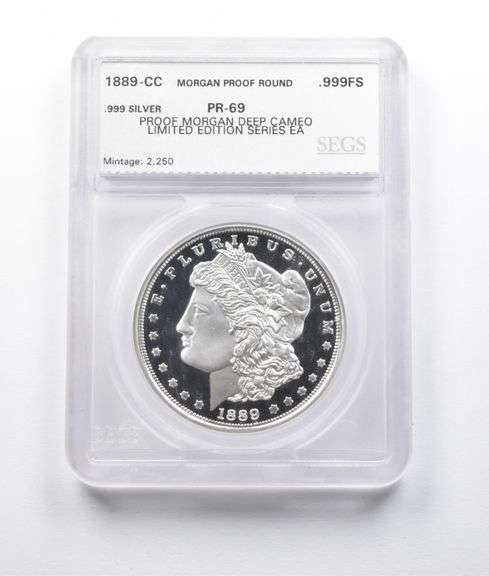 PR69 1889-CC Morgan .999 Silver Round LTD ED Series SEGS