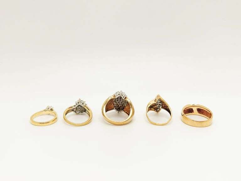 5 10k/14k Gold Diamond Rings - Stunning!