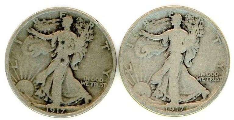 1917 and 1917-S (Reverse) Walking Liberty Half Dollars